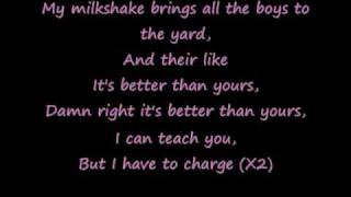 Milkshake with lyrics [upl. by Suinotna801]