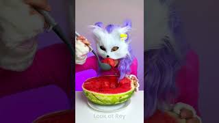 Feline Fine Dining 🍉 How I Pranked Mom with My Cats Watermelon Feast watermelon [upl. by Forland]