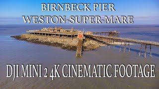 Birnbeck Pier amp the Grand Pier at Weston Super Mare 4K Drone footage [upl. by Dotty]