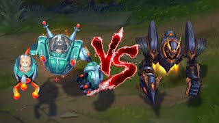 우주 그루브 블리츠크랭크 VS 악의 창기병 블리츠크랭크 롤 스킨 비교 Space Groove Blitzcrank VS Lancer Rogue Blitzcrank Skin [upl. by Aiken]