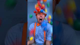 How many rainbow balls can Blippi count 🔴🔵🟣 blippi shorts [upl. by Ynaffit]