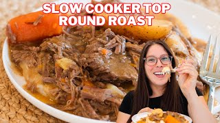 Slow Cooker Top Round Roast Recipe in the Crockpot [upl. by Vorfeld795]