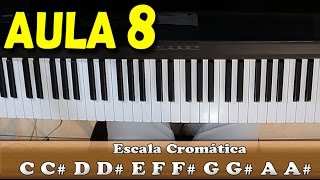 Aula de Teclado 08 Escala Cromática para iniciantes [upl. by Vachell570]