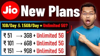 Jio Unlimited 5G Data Plan  Jio True Unlimited Upgrade Plan 51 101 151  Jio New Plans 2024 [upl. by Bedelia]