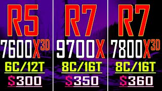 RYZEN 5 7600X3D vs RYZEN 7 9700X vs RYZEN 7 7800X3D  PC GAMES TEST [upl. by Duhl]