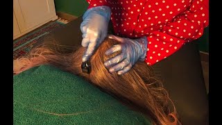 ASMR  Relaxing Hair Growth Treatment Part 1 Scalp Check amp Massage  No Talking  Unintentional [upl. by Alra]