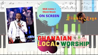 GHANAIAN LOCAL WORSHIP PIANO  Riichie Keys w Midi notes  Sheet Music [upl. by Elleron]