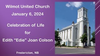 Wilmot United Church  Edith Colson Funeral January 6 2024 [upl. by Coraline]