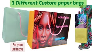 How to make custom paper bags for your businessDesigner paper bagsEasy DIY at home [upl. by Halladba60]