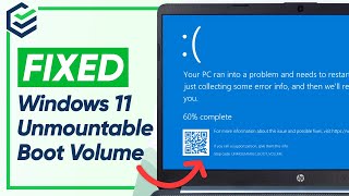 4 Ways Unmountable Boot Volume Windows 1110 Fixed✅ How to Fix Unmountable Boot Volume Error 2024 [upl. by Itnava]