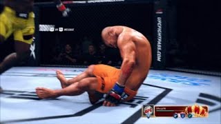 Ngannou vs Overeem  UFC 4 Online Fight [upl. by Atirat829]