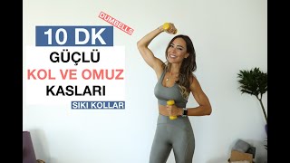 Yeni Başlayanlar için KOL İNCELTEN ve OMUZ ÇALIŞTIRAN Hareketler  Dumbells 12 kg [upl. by Laekim]