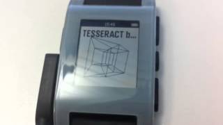 Pebble Watch  Real Time 3D rotating Tesseract [upl. by Pren483]