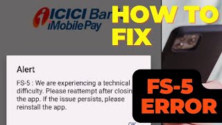 FS Error on icici imobile app how to fix We are experiencing technical difficulty [upl. by Aneehsal]