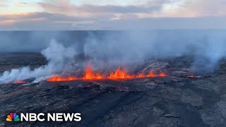 Eruption at Hawaiis Kīlauea volcano seen from helicopter [upl. by Eyaf774]