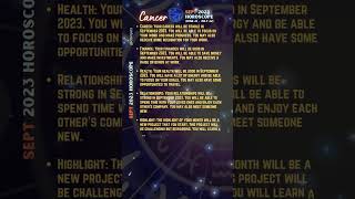 Cancer Horoscope for SEPTEMBER 2023 [upl. by Tnias]