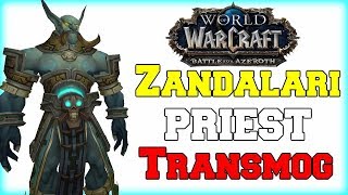 Zandalari Troll Priest Transmog Tiers 121 PvE  Dressing  World of Warcraft Battle for Azeroth [upl. by Notled]