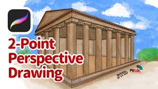 Perspective Drawing Using Procreate  School Art Project  Timelapse Recording [upl. by Zima]