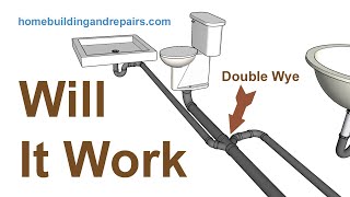 Does Double Wye Plumbing Drain Pipe Fitting Have Enough Slope  Plumbing Series [upl. by Nabatse]