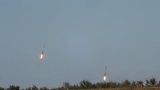 Space X Falcon Heavy Launch and Booster Landing viewed from Jetty Park Boat Dock [upl. by Ettesel]