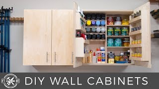 DIY Wall Cabinets with 5 Storage Options  Shop Organization [upl. by Kwon568]