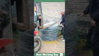 Best working day 2134 Wire pressing process with forklift truck [upl. by Lovash]