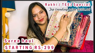 Amazon saree haul  festival wear saree haul [upl. by Lesak]