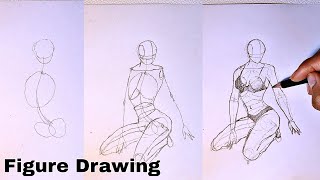 How to draw Female Anatomy Pose  Figure Drawing [upl. by Otxis683]