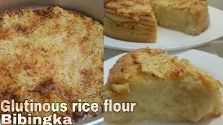 GLUTINOUS RICE FLOUR  NO COCONUT MILK  BIBINGKA RECIPE [upl. by Fitts]