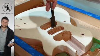 How to Add a Pickup Cavity to a Carved Top Guitar [upl. by Irolam]