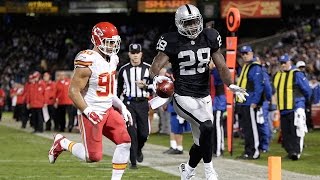 Latavius Murray breaks a 90yard touchdown Week 12 2014 [upl. by Ahsienal294]