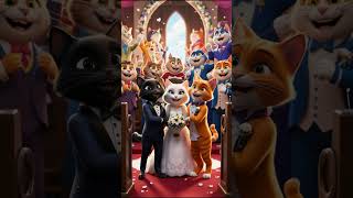 Cat wedding and fight ai cat cuteanimal funny cutecat cute cutepet cartoon animation [upl. by Ennovahc]