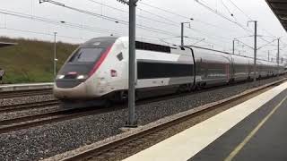 TGV Duplex passing station at 300 kmh [upl. by Haldeman]