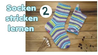 Socken stricken lernen TEIL 2 von 5  Fersenwand und Fersenkäppchen [upl. by Hinda]