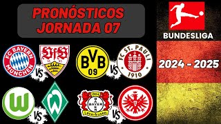 Pronósticos Bundesliga Jornada 07  Liga Alemana 20242025 [upl. by Kin]