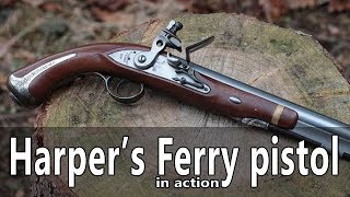 Shooting the Harpers Ferry flintlock pistol [upl. by Ahsirtal]