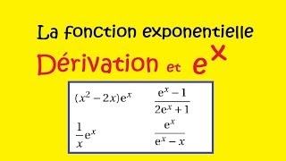 Terminale  Exponentielle  Dérivées Produit Quotient Ex 43 [upl. by Nolek]