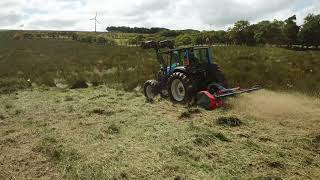 Alpha Variflo XHD240 Flail mower pulverising rushes [upl. by Narcis720]