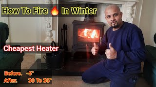 How to make a wood fire quick and easy in winter at home pro instruction [upl. by Merrick531]