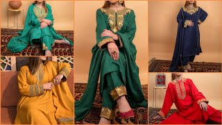 latest winter tilla suits  kashmiri designer dress Pheran plazo set with tilla kashirkoorcorner [upl. by Ulphia]