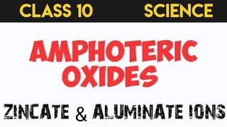 AMPHOTERIC OXIDES CLASS 10  ZINCATE AND ALUMINATE IONS [upl. by Einaffets157]