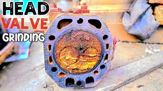 Head valve grindingChina diesel engine head easy way for cleaning [upl. by Lagas795]