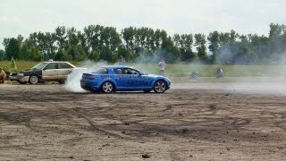 Palenie gumy i mała awaria Mazda RX8  Tuningowisko Legnica 2013 [upl. by Grimaud]