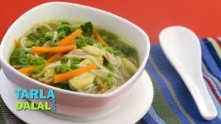 Lemon Grass Vegetable and Noodle Soup by Tarla Dalal [upl. by Eatnahs779]