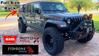 2023 Jeep Gladiator Modifications  Fishbone Offroad Mako Bumper amp Full Size Bed Rack [upl. by Corrina]