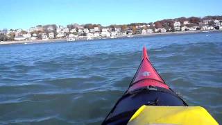 Sea Kayak hit by big wave at Kings Beach in Lynn MA [upl. by Edroi]