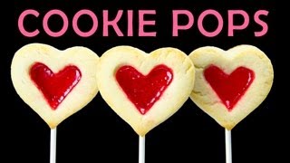 Heart Shaped Cookie Pops Stained Glass Candy Effect by Cookies Cupcakes and Cardio [upl. by Lladnar]