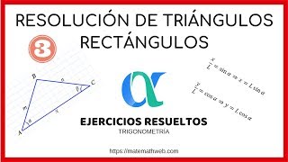 Ejercicios de solución de triángulos rectángulos con funciones trigonométricas [upl. by Tima65]