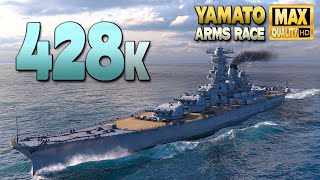 Battleship Yamato Giantic damage on map Sleeping Giant  World of Warships [upl. by Torrlow]