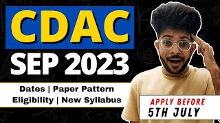 CDAC NEW Batch Announced  Sept 2023 Batch  Courses  Eligibility  CCAT Syllabus Changed ✅ [upl. by Eglanteen]